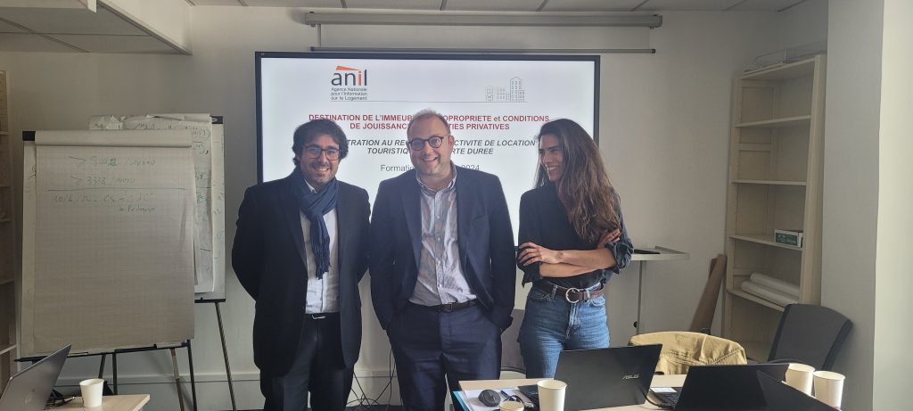 Photo de Louis du Merle, directeur juridique de l'ANIL et Me Pierre-Edouard Lagraulet et Marie Eloi, avocats.